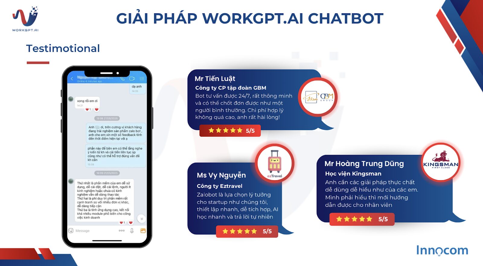 Phản hồi tích cực từ các khách hàng đã triển khai WorkGPT Chatbot AI