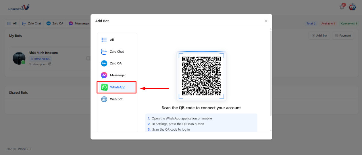 Hướng dẫn tạo và sử dụng WorkGPT Chatbot AI