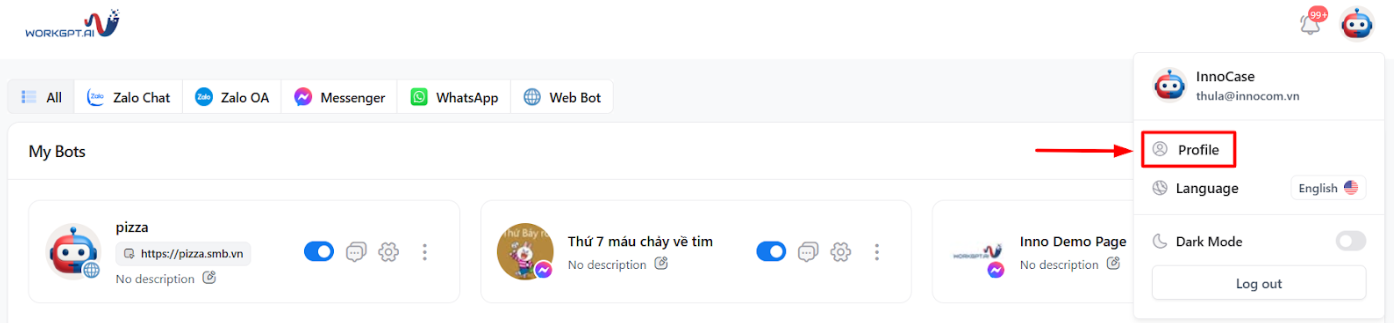 Hướng dẫn tạo và sử dụng WorkGPT Chatbot AI