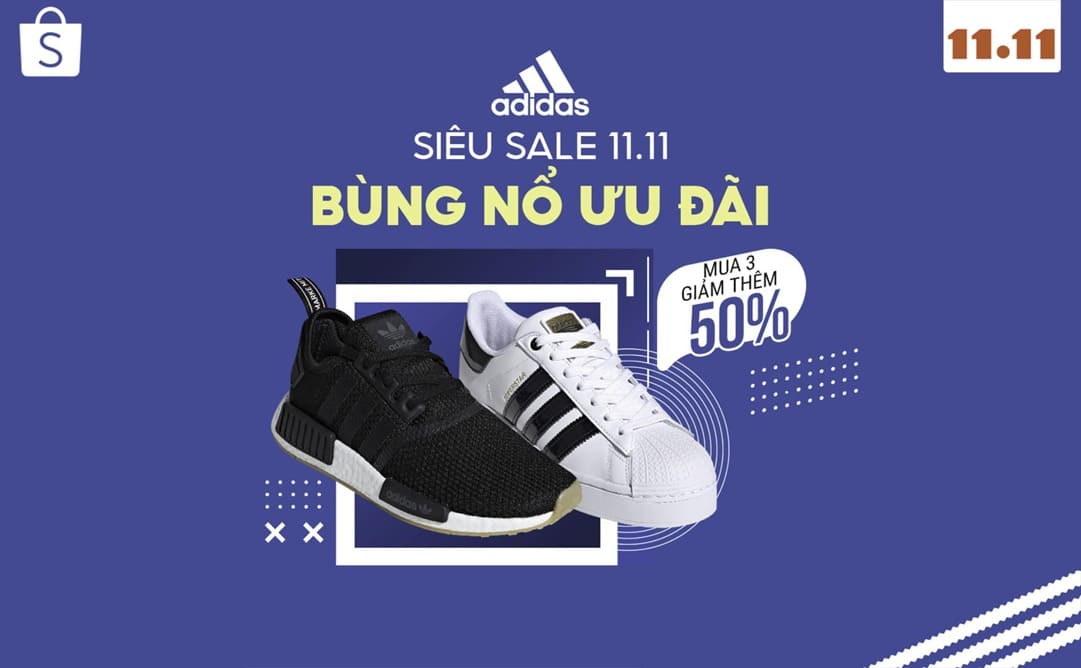 Adidas tung ưu đãi mua 3 giảm thêm 50% trên giá đã giảm