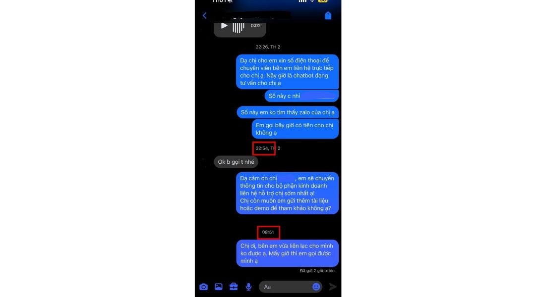 Chatbot AI chuyển cho sale follow up