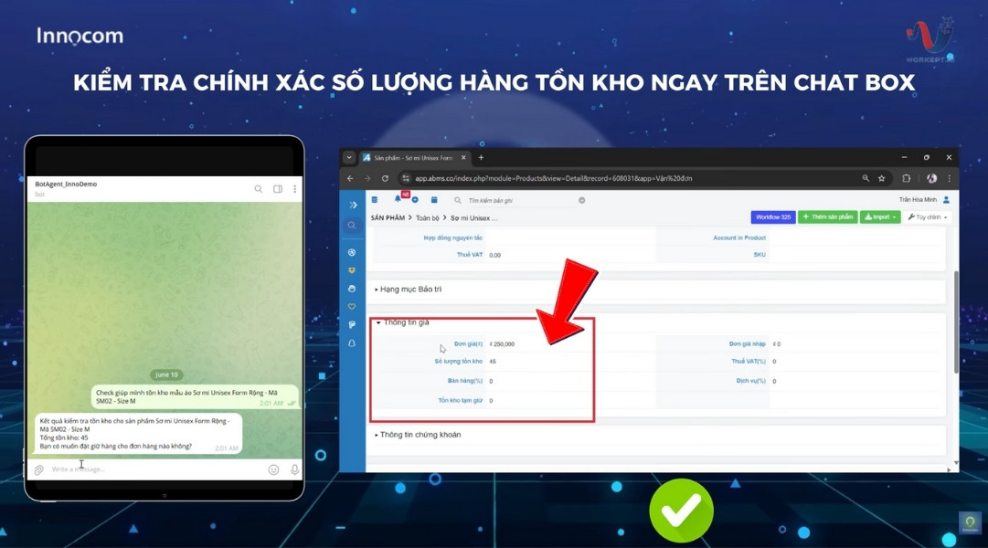 Chatbot AI tự động kiểm tra hàng tồn kho