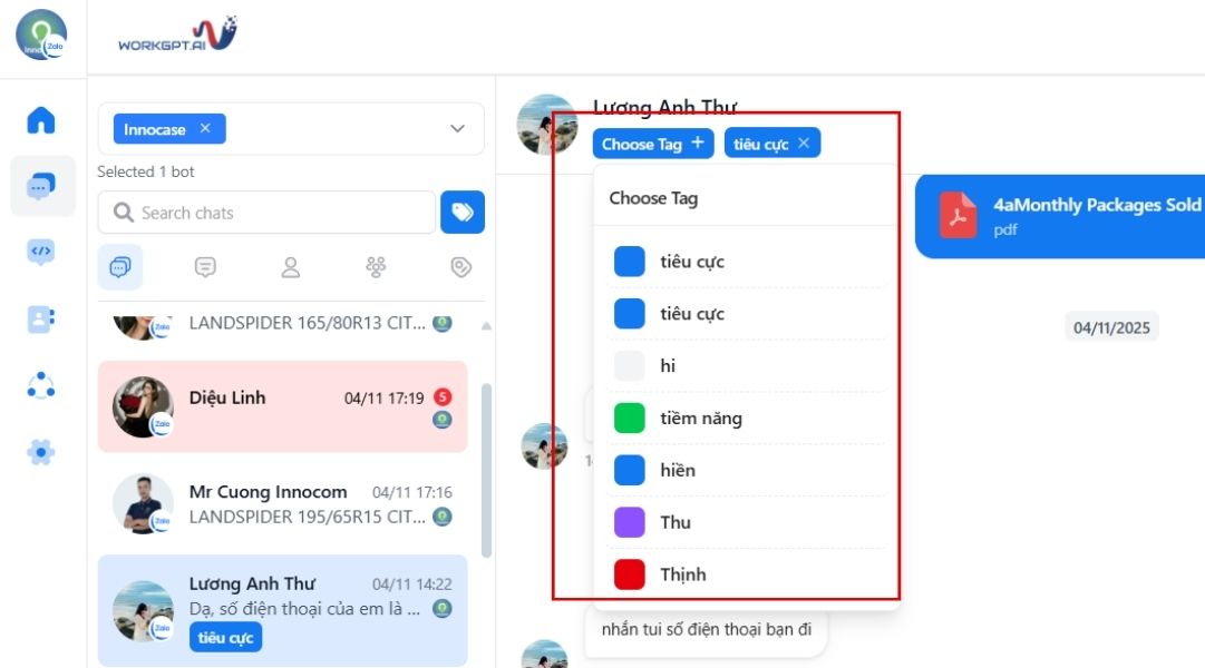 Chuẩn hóa và phân loại tin nhắn zalo của sale với khách