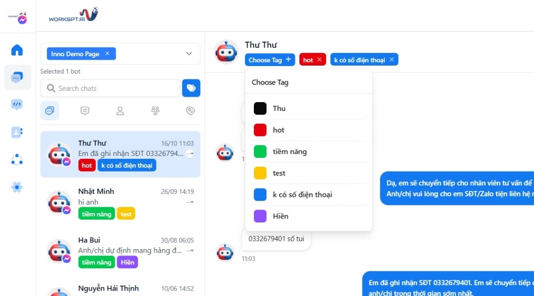 Phân loại khách hàng tiềm năng và chuyển cho sale