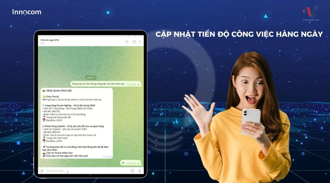 Sales admin AI tổng hợp và báo cáo công việc