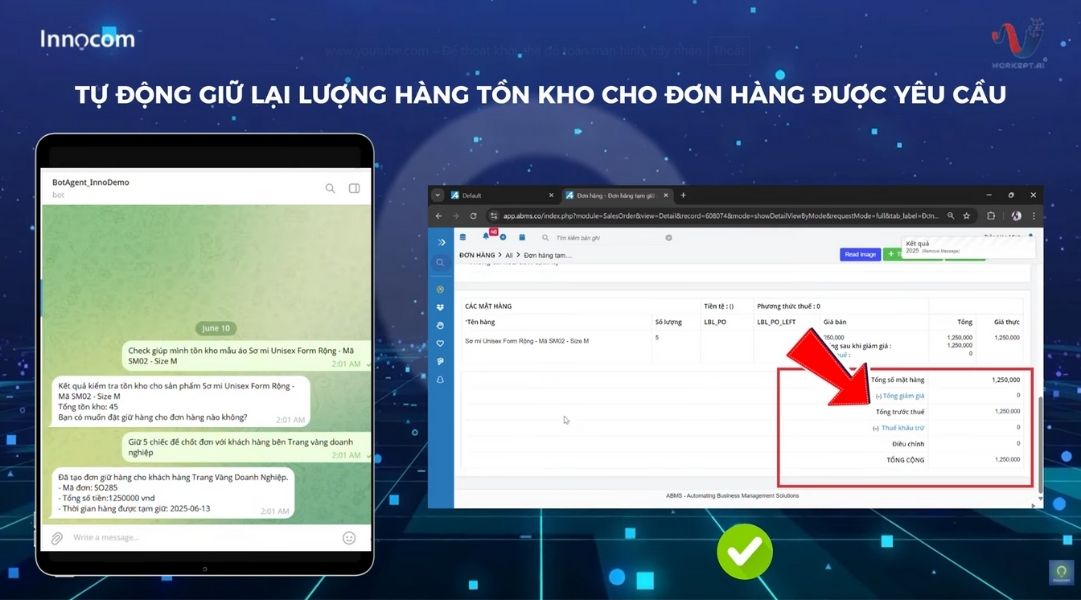 Sales admin AI quản lý hàng tồn kho tự động