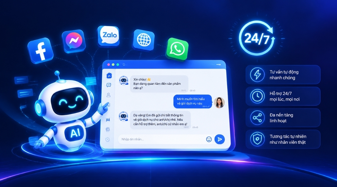 Chăm sóc khách hàng 24/7 trên nhiều nền tảng