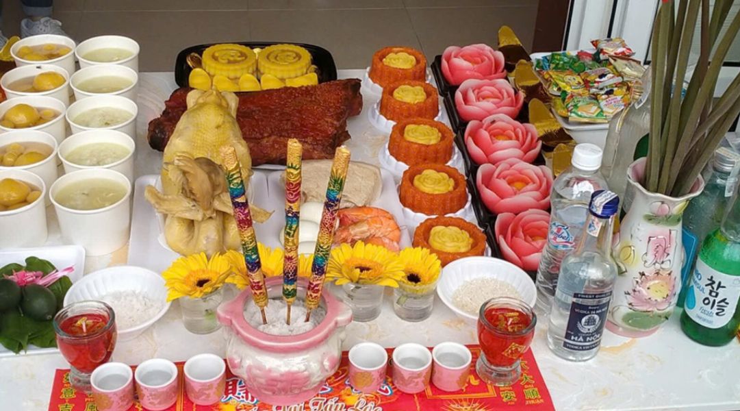 Mâm cúng khai trương công ty vào đầu năm