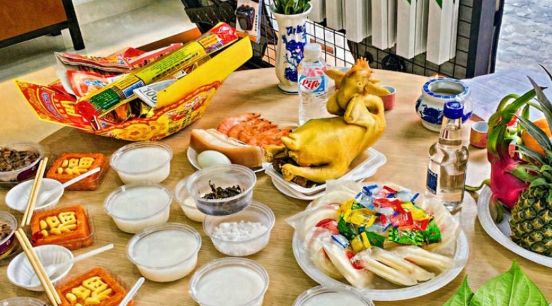 Mâm cúng tất niên công ty điển hình