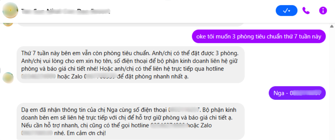 Tạo thông tin khách booking