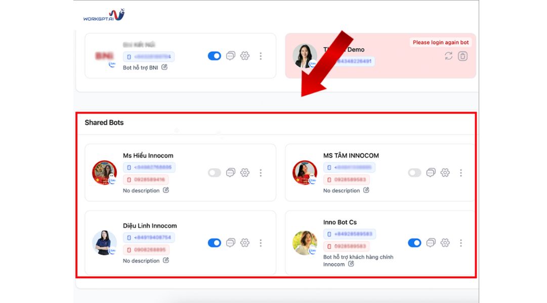 Zaloteam phân quyền cho cá nhân
