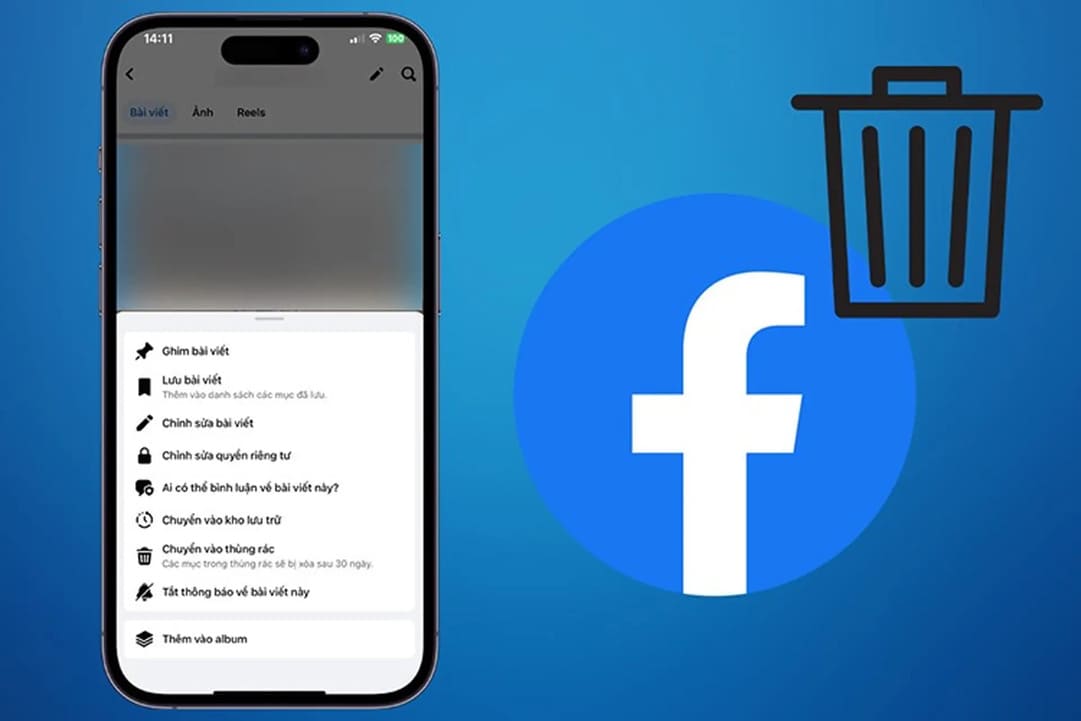 Xóa bài bị dính gậy trên Facebook