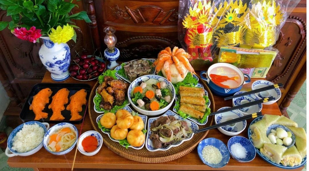 Mâm cúng ông công ông táo điển hình