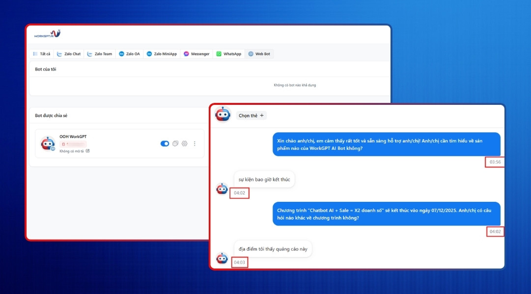 Chatbot phản hồi 24/7