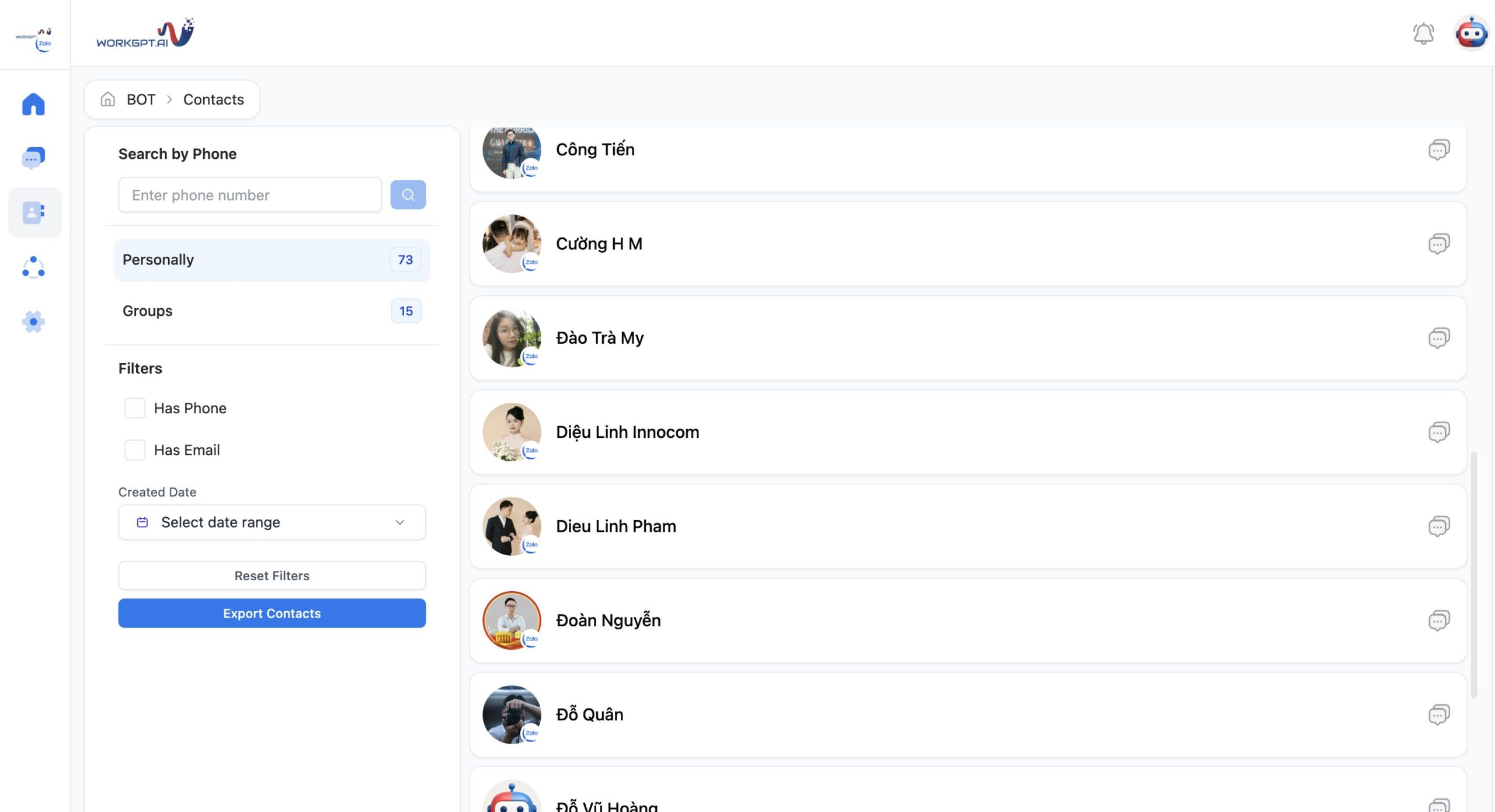 Quản lý danh bạ
