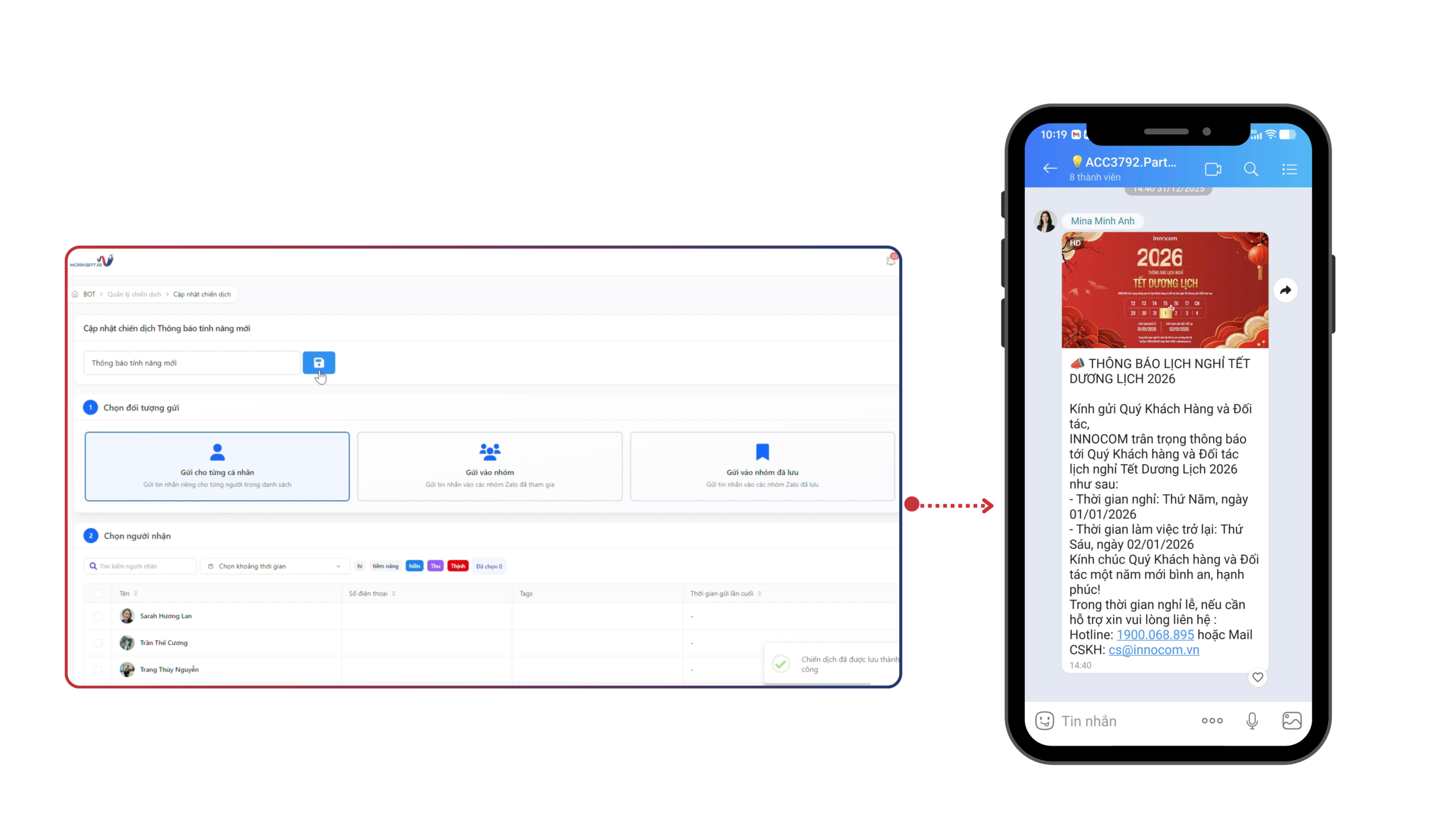 Gửi tin nhắn hàng loạt