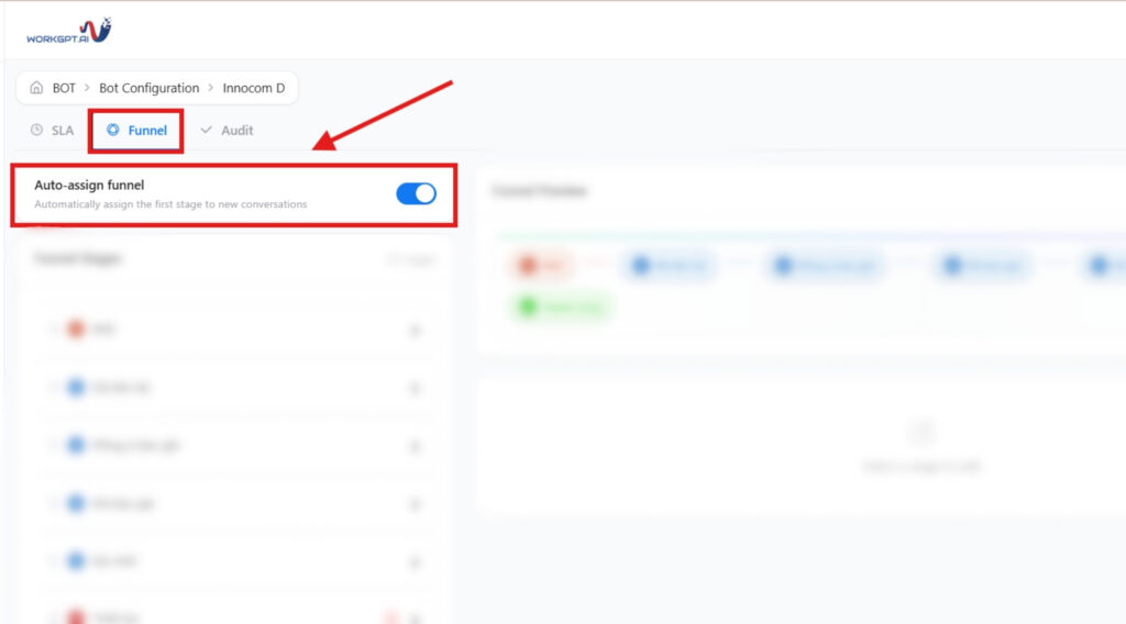 Auto assign funnel