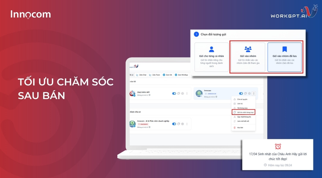Gửi tin nhắn hàng loạt chăm sóc định kỳ