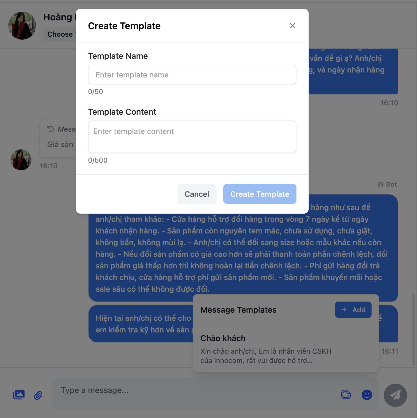 Thư viện tin nhắn mẫu