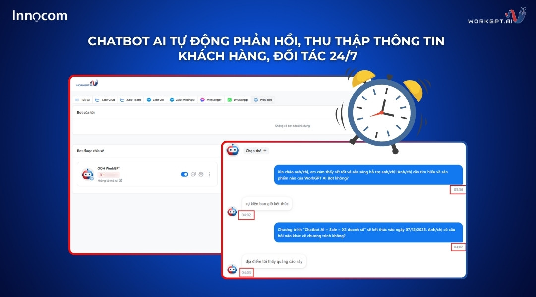 Chatbot AI phản hồi khách hàng 24/7