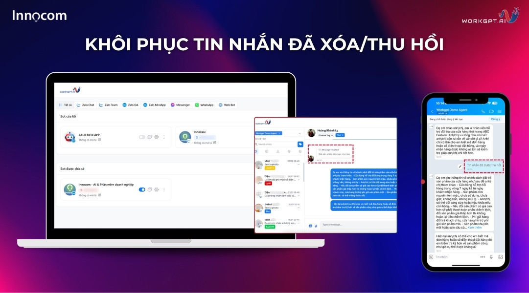 Khôi phục tin nhắn đã xóa/thu hồi