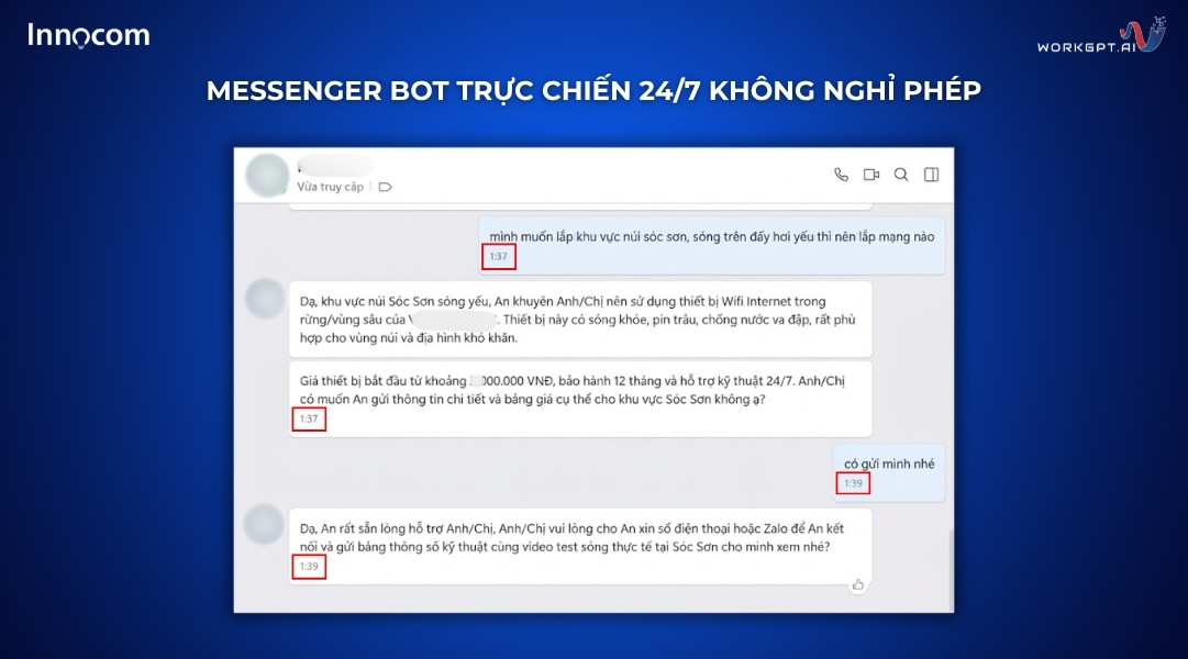 Messenger Bot trực chiến 24/7 không nghỉ phép