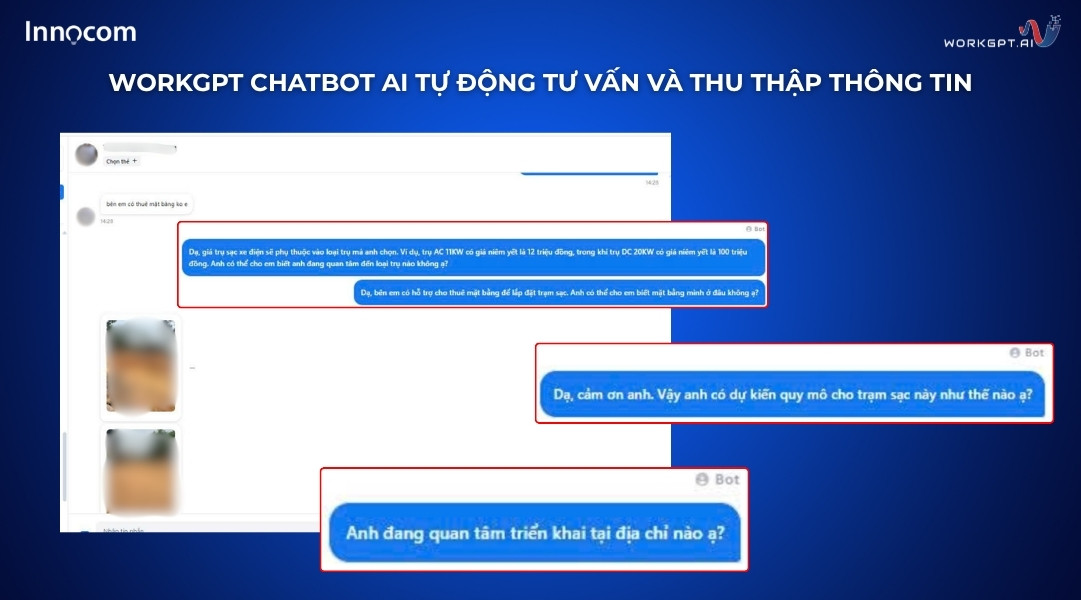 Ảnh chụp màn hình WorkGPT Chatbot AI tự động tư vấn