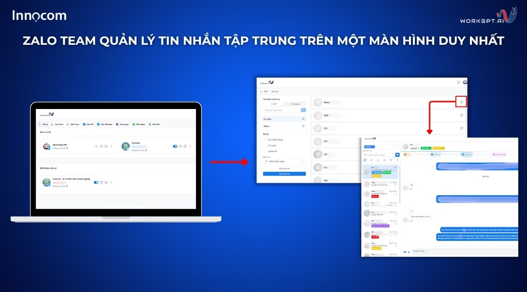 Zalo Team quản lý tin nhắn tập trung