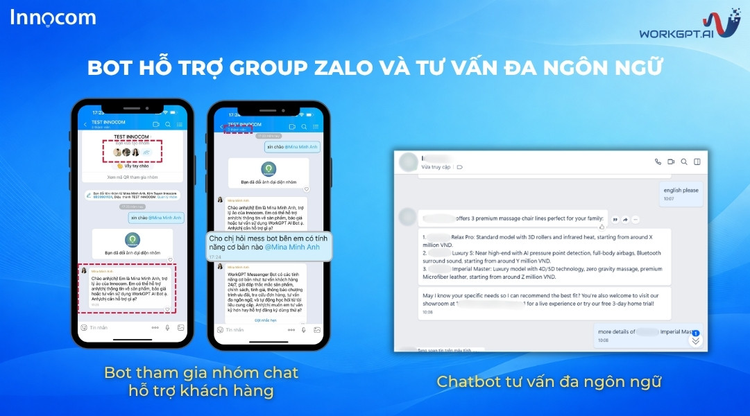 Hỗ trợ Group Bot và tư vấn đa ngôn ngữ