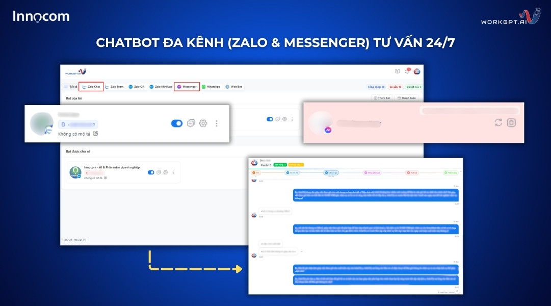 Ảnh chụp màn hình Chatbot quản lý đa kênh tư vấn 24/7