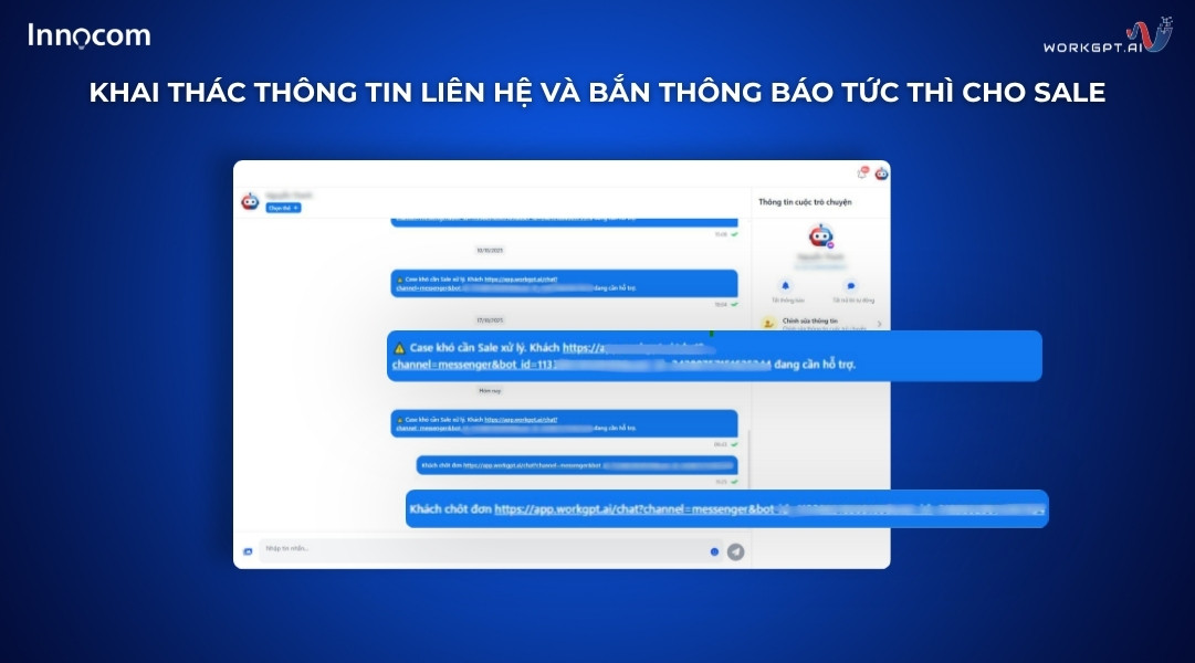 Khai thác thông tin liên hệ và bắn thông báo tức thì cho Sale