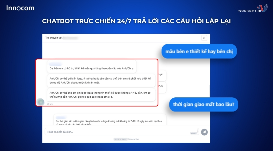 Chatbot trực chiến 24/7 trả lời các câu hỏi lặp lại
