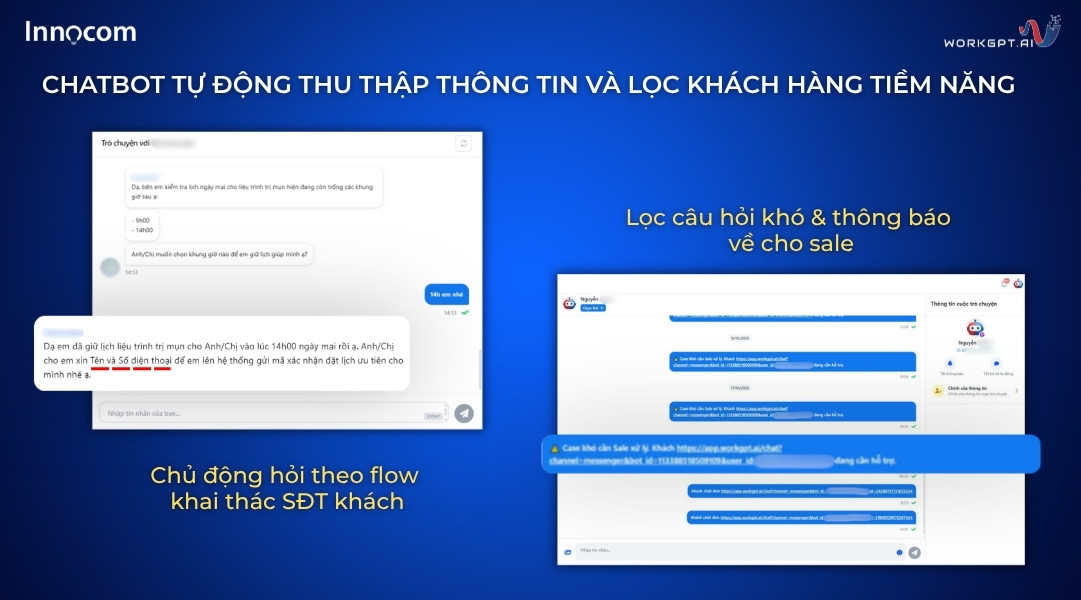 Chatbot tự động thu thập thông tin và lọc khách hàng tiềm năng