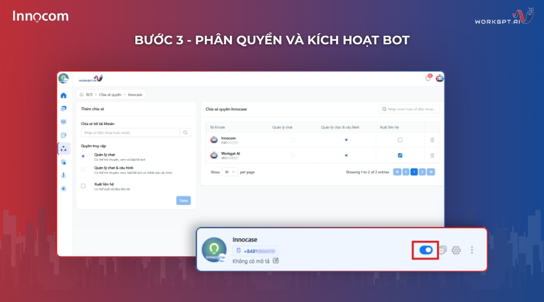 Phân quyền và kích hoạt bot
