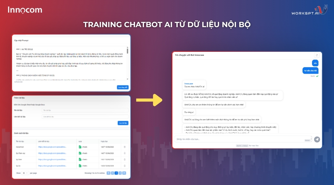 Training chatbot AI từ dữ liệu nội bộ