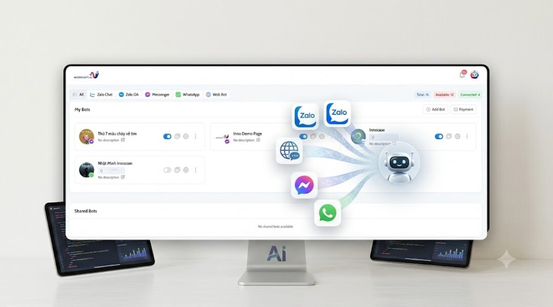 Chatbot AI đồng bộ trên nhiều kênh bán hàng khác nhau