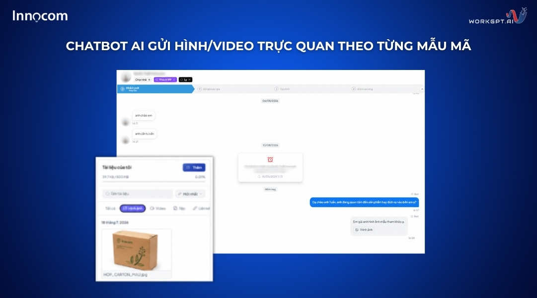 Chatbot AI gửi hình/video trực quan theo từng mẫu mã
