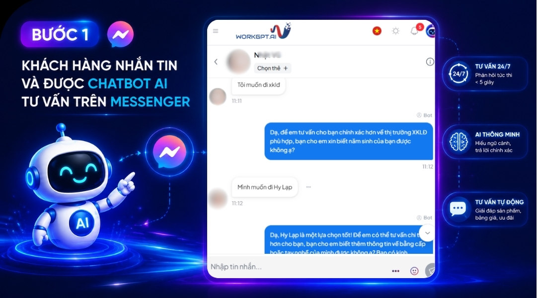 Chatbot AI tư vấn khách trên Messenger
