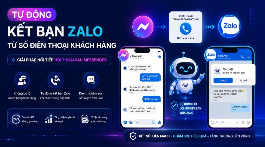 Tự động kết bạn Zalo từ số điện thoại khách hàng