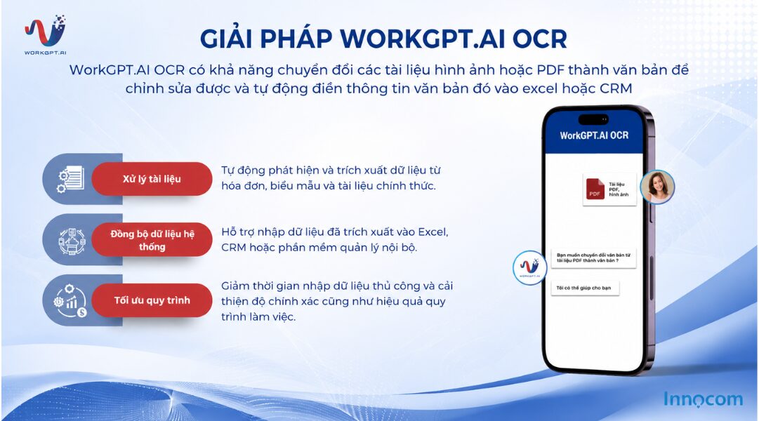 WorkGPT.AI OCR tự động xử lý và đồng bộ dữ liệu tài liệu