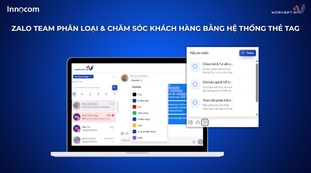 Zalo Team phân loại & chăm sóc khách hàng bằng hệ thống thẻ tag