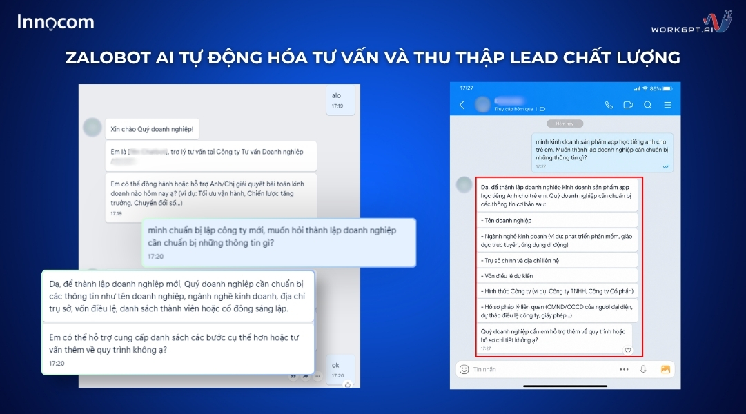 ZaloBot AI tự động hóa tư vấn và thu thập Lead chất lượng