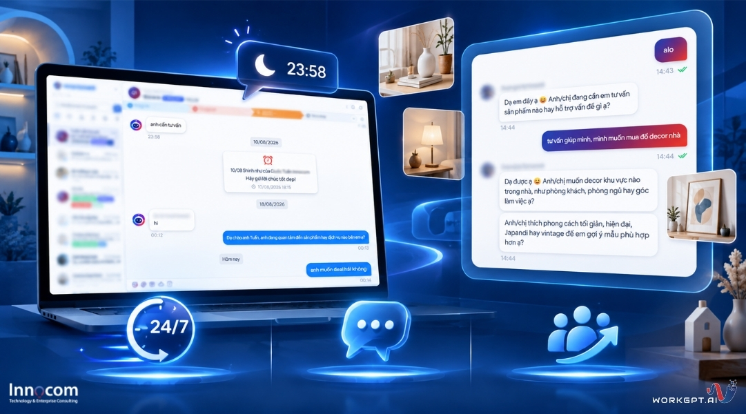 WorkGPT Messenger Chatbot AI trực chiến 24/7