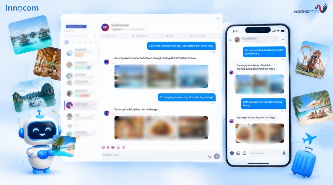 Chatbot AI tự động gửi hình ảnh theo yêu cầu