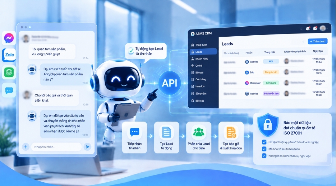 Chatbot kết nối CRM và hệ thống quản trị