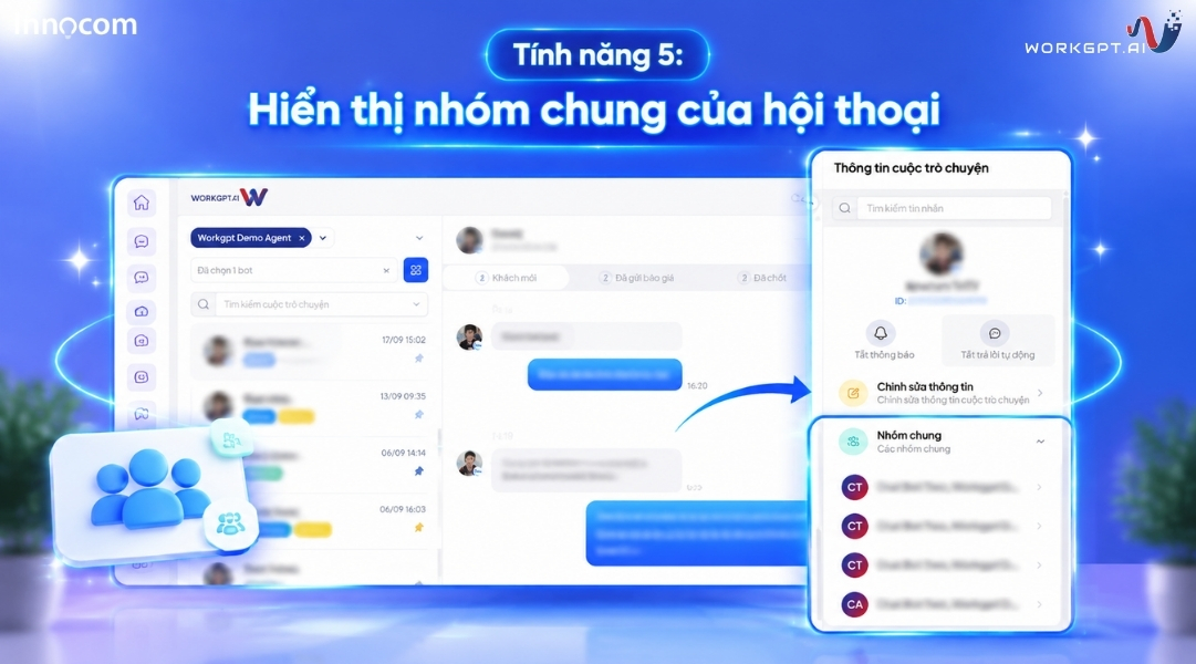 Hiển thị nhóm chung của hội thoại