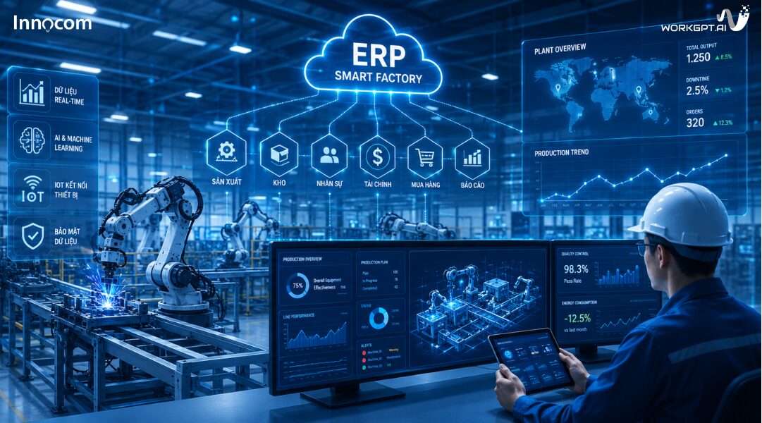 Smart Factory AI ERP định hình quản trị sản xuất