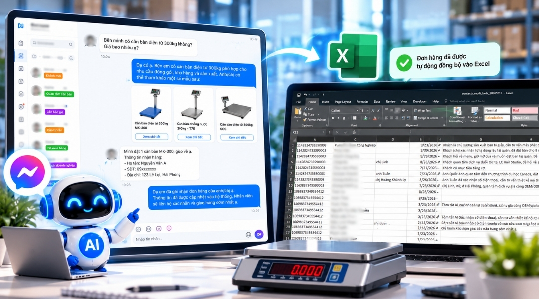 Chatbot AI tự động đồng bộ dữ liệu về Excel