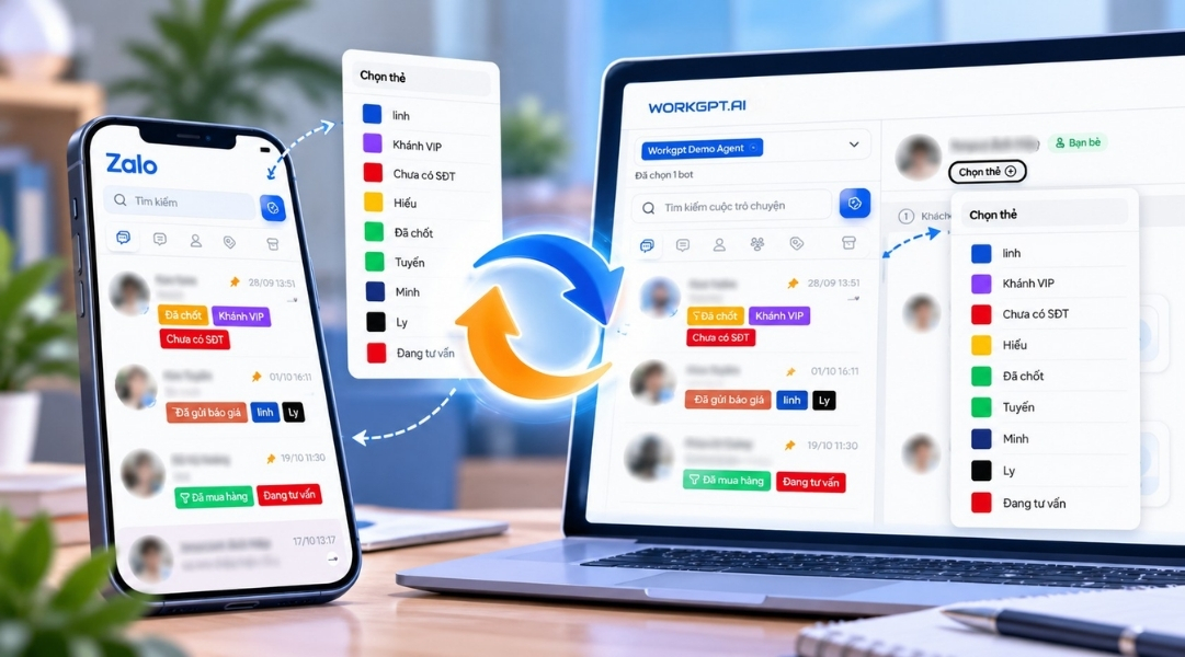 Đồng bộ tag zalo hai chiều