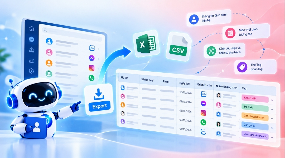 Dữ liệu cần có khi xuất danh bạ khách hàng
